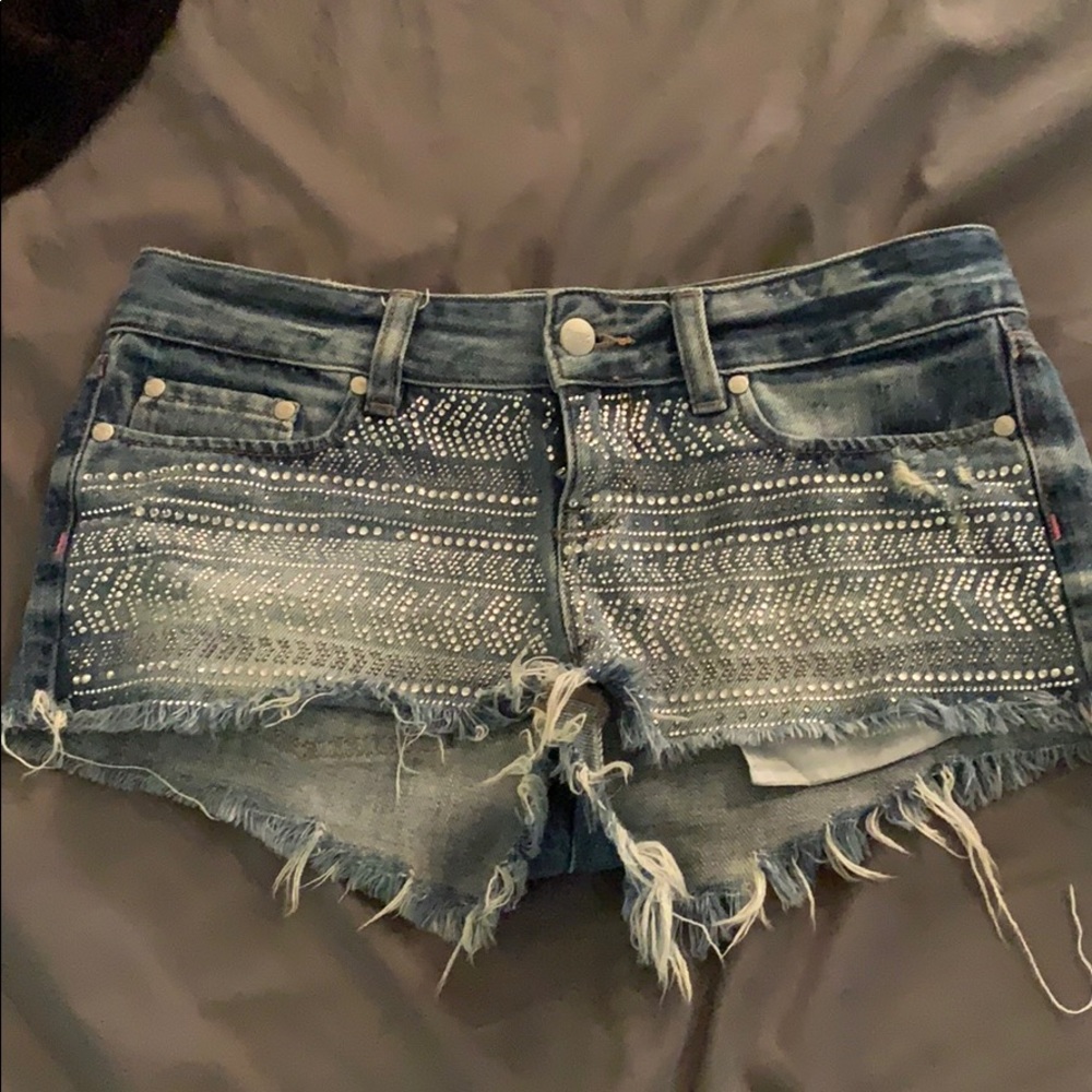 Rhinestone high waisted shorts